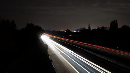At night on the highway wallpaper