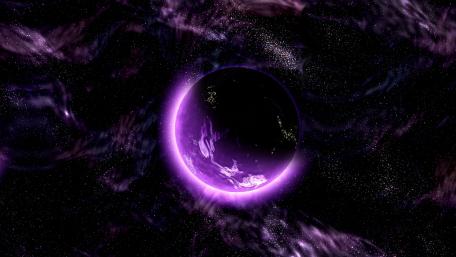 Mystic Purple Planet Amid the Cosmos wallpaper