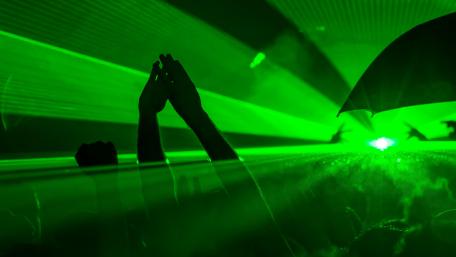 Green Lights at a Concert wallpaper