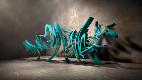 3D graffiti wallpaper