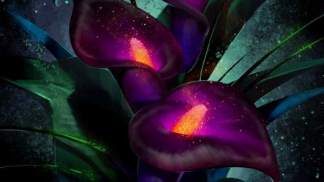 Glowing purple flower wallpaper