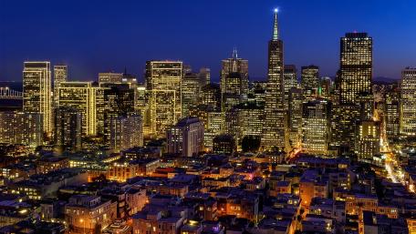 Stunning Night Cityscape of a Vibrant Metropolis wallpaper