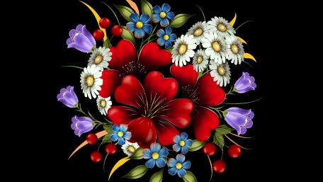 Floral design wallpaper