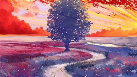Landscape painting wallpaper