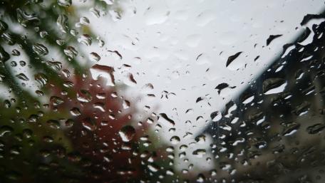 Nature's Beauty Through Waterdrops on Glass wallpaper