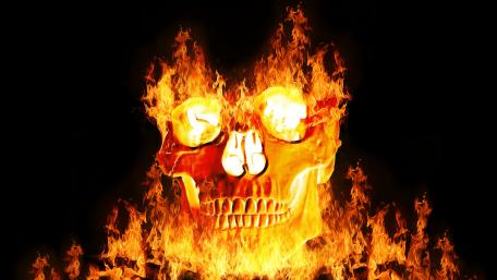 Burning skull wallpaper