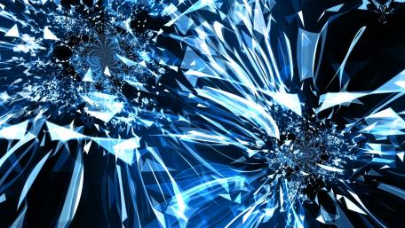 Blue triangular motion graphics wallpaper