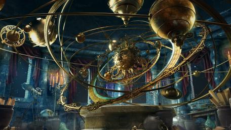 Steampunk planetarium wallpaper