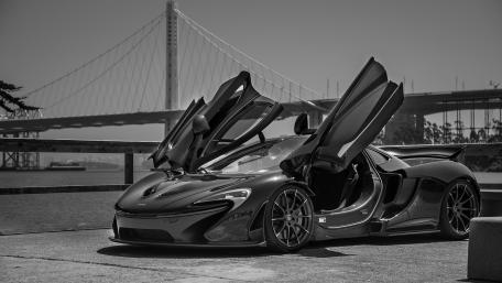 McLaren P1 - Black and White Photography wallpaper