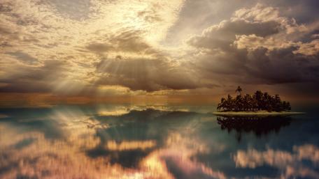 Tropical island wallpaper