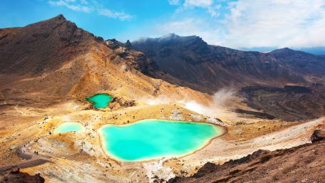 Emerald Lakes, Tongariro National Park wallpaper
