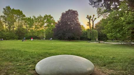 Serene Park Landscape at Dusk wallpaper