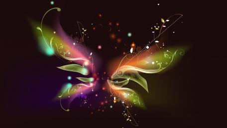 Luminous butterfly wings wallpaper