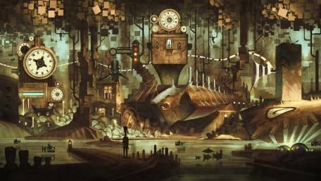 Steampunk city wallpaper
