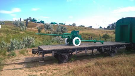 Vintage Military Artillery on a Flatcar wallpaper
