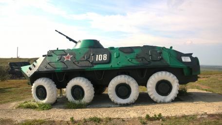 Vintage Military Vehicle on Display Outdoors wallpaper