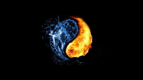 Water and Fire Yin Yang wallpaper