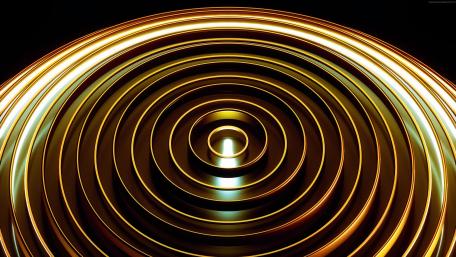 Golden Spirals of Light in 3D Artistry wallpaper