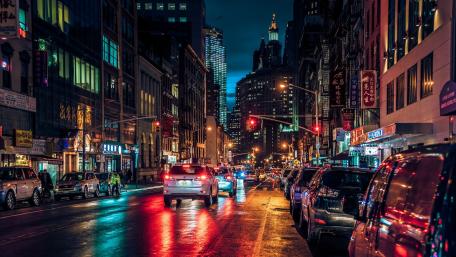 Chinatown at night (Manhattan) wallpaper