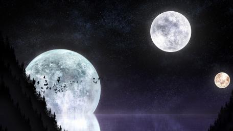 Moon trio wallpaper