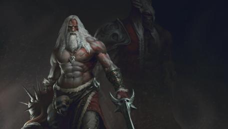 Mystical Viking Warrior in the Shadows wallpaper