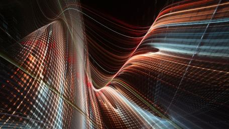 Vibrant Waves of Light Energy Surging Through Space wallpaper