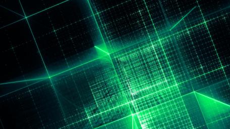 Digital Green Light Grid Art wallpaper