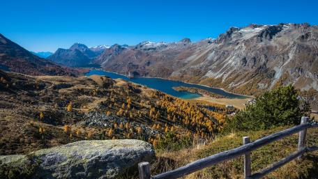 Lake Sils in the Upper Engadine valley wallpaper