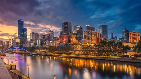Melbourne at dusk wallpaper