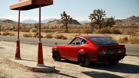 Classic Journey in Style with a Red Coupe wallpaper