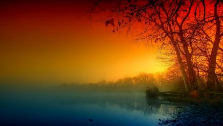 Colorful fall evening wallpaper