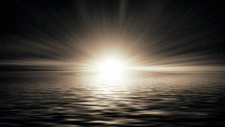 Rays in the horizon wallpaper