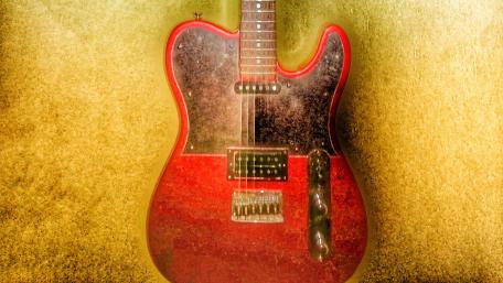 Vivid Harmony Electric Guitar Display wallpaper