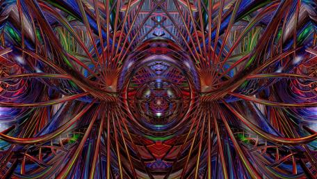 Multicolored psychedelic digital art wallpaper