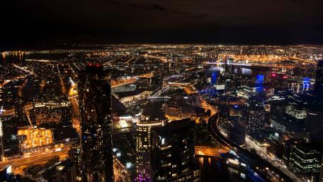 Melbourne, Australia at Night wallpaper