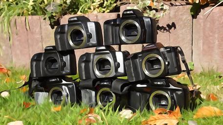 Junkyard of analog photography wallpaper