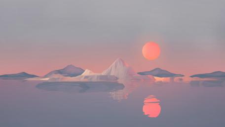 Minimalist low poly landscape wallpaper