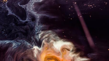 Vivid Cosmic Swirls in Dark Space Dreamscape wallpaper