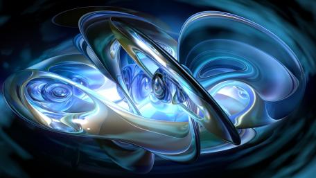 Blue ring fractal art wallpaper