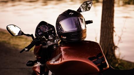 Sleek Ride and Protective Gear in Focus wallpaper