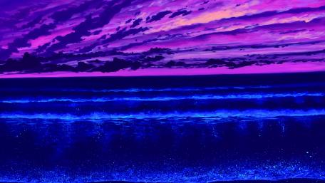Purple horizon painting wallpaper