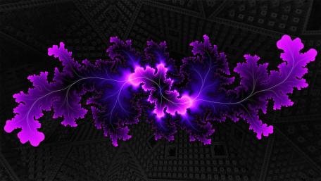 Glowing purple fractal design wallpaper