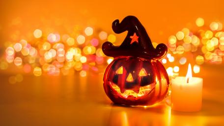 Pumpkin candle wallpaper