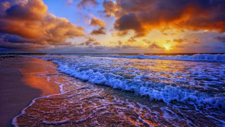 Sunset from the beach wallpaper