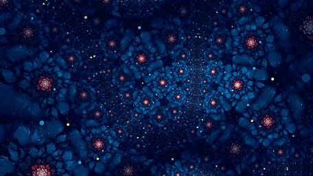 Blue flowers fractal art wallpaper