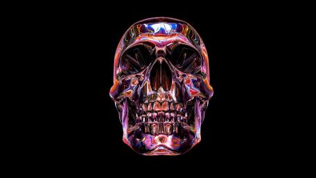 Vibrant Skull in the Dark wallpaper