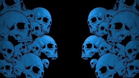 Blue skulls wallpaper