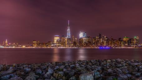 Chicago skyline at night wallpaper