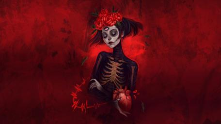 Vampire goth illustration wallpaper