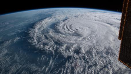 Hurricane Florence as it was making landfall wallpaper